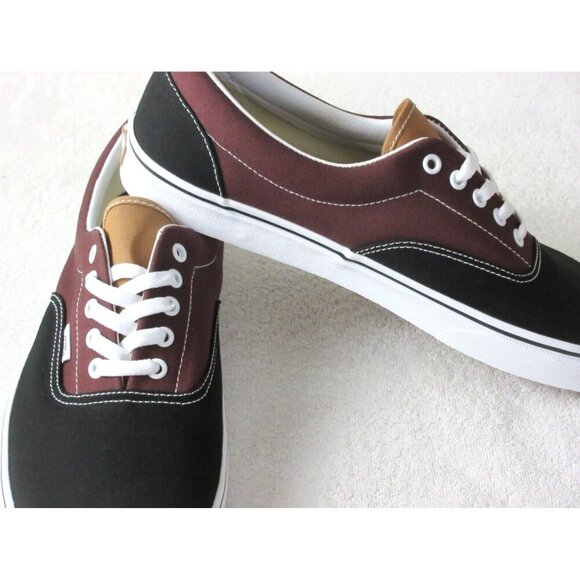 Vans Men's Era Color Block Canvas Black Brown Classic Skate shoes Sizes NIB - Picture 4 of 5